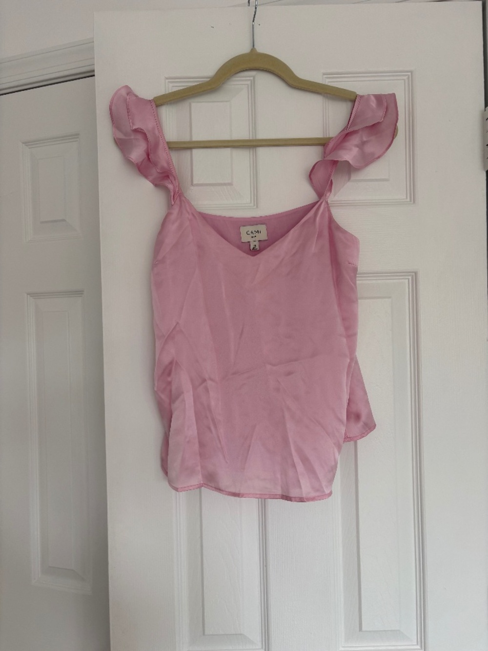 Pink silk cami with pretty sleeves